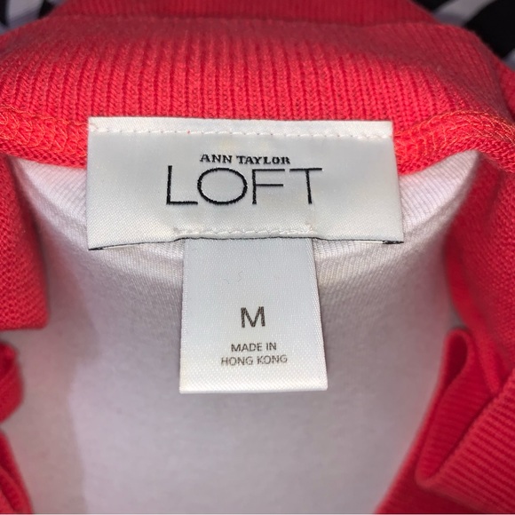 Ann Taylor LOFT Sz M 3/4 Sleeve V-neck Lightweight Pullover Knit Sweater Orange - Picture 6 of 6